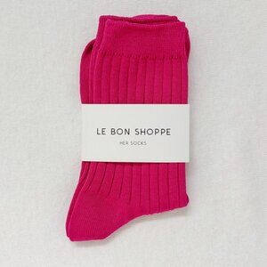NWT - Le Bon Shoppe Her Socks (MC cotton) - Fuchsia